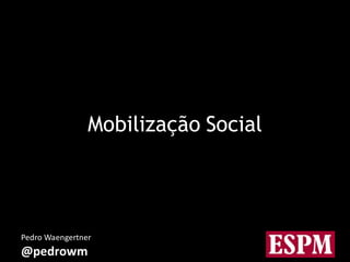 Mobilização Social




Pedro Waengertner
@pedrowm            Mobilização Social
 
