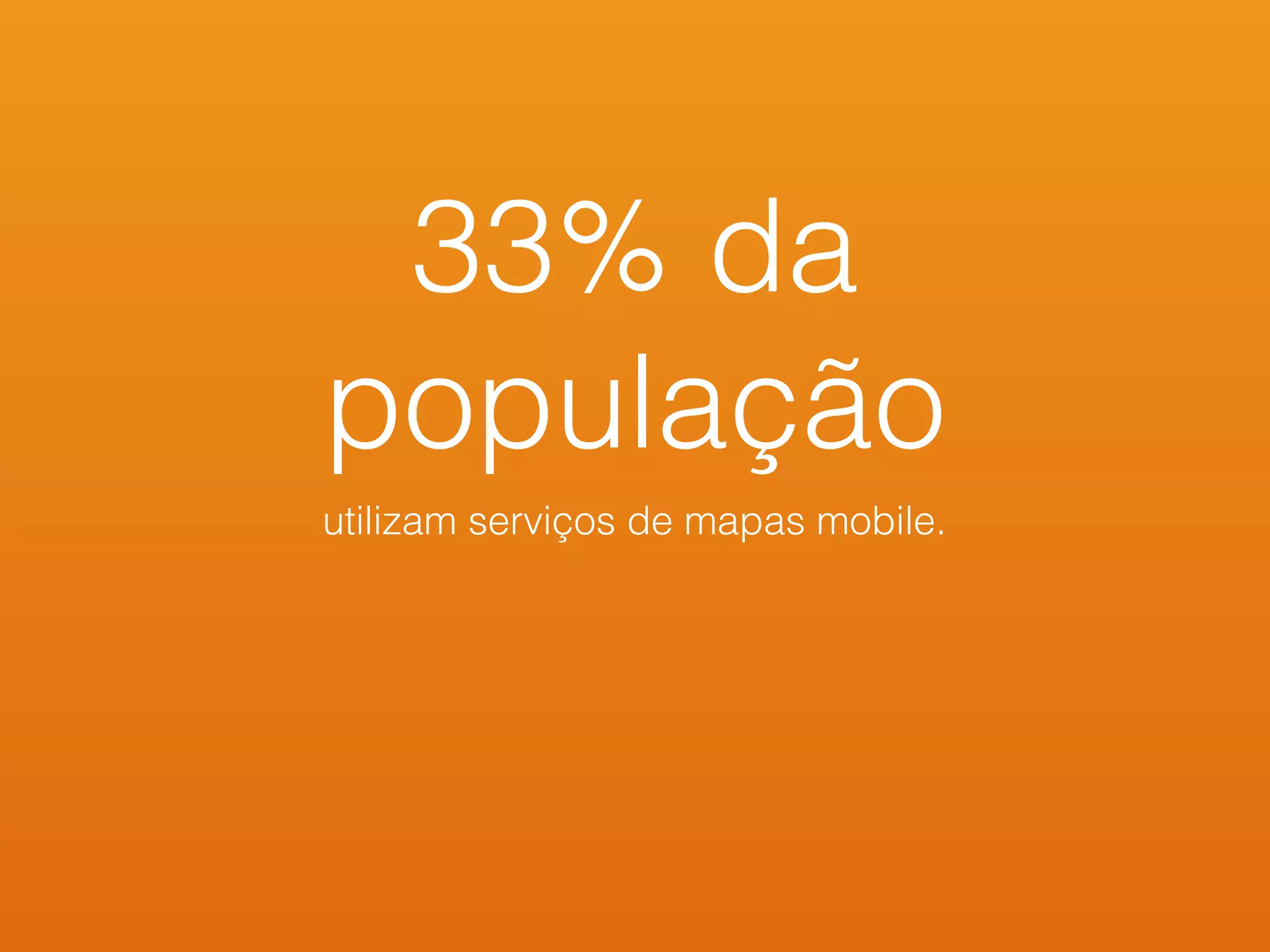 33% da
população
utilizam serviços de mapas mobile.
 