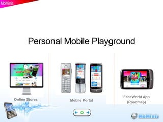 Personal Mobile Playground




                                 FaceWorld App
Online Stores    Mobile Portal     (Roadmap)
 