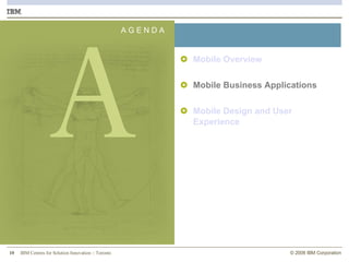 Mobile Overview Mobile Business Applications Mobile Design and User Experience A G E N D A A 