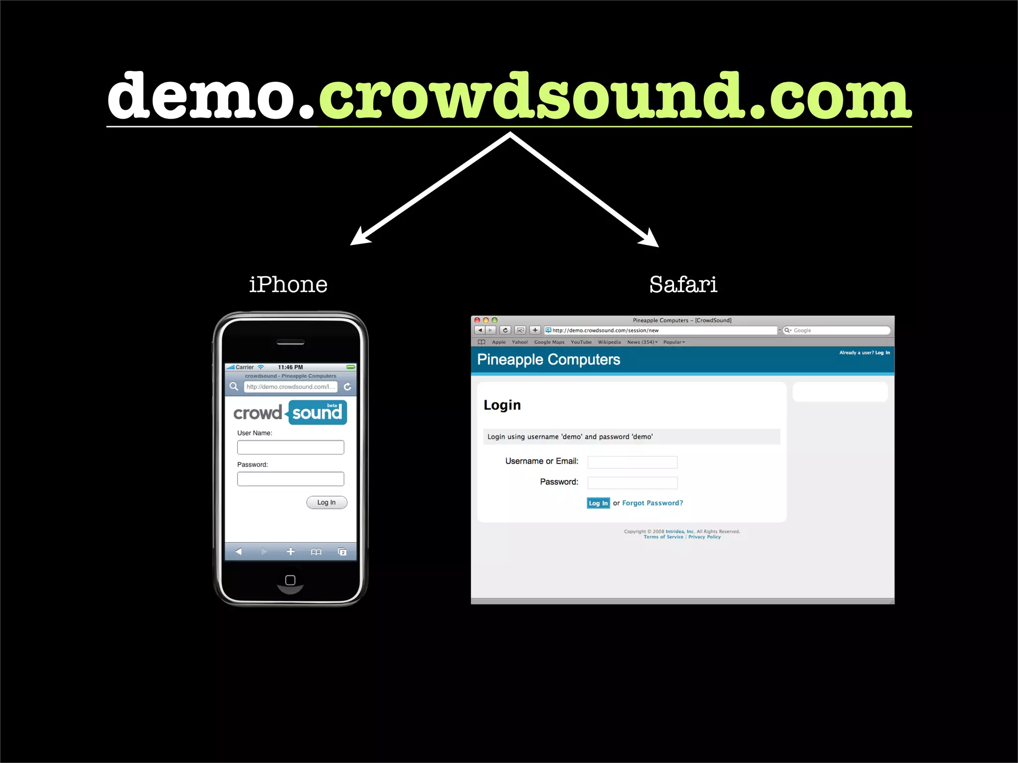 demo. presentlyapp.com iPhone Safari 
