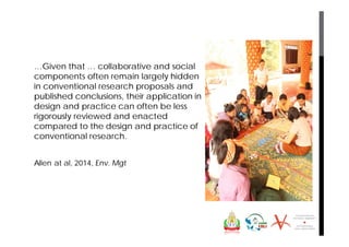 Mobilizing partnerships for multi-sector transdisciplinary research to action: A look at field examples