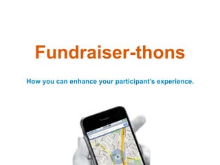 Fundraiser-thons
How you can enhance your participant’s experience.
 