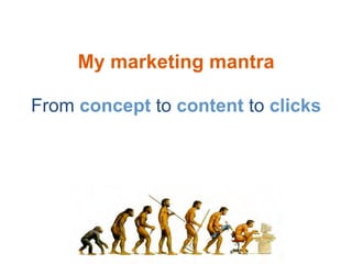 My marketing mantra

From concept to content to clicks
 