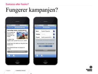 11/22/10 © MAKING WAVES
Suksess eller fiasko?
Fungerer kampanjen?
 