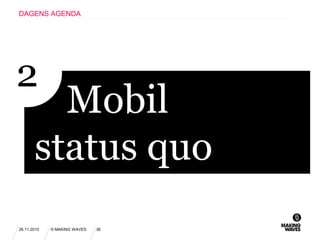 26.11.2010 © MAKING WAVES 36
DAGENS AGENDA
Mobil
status quo
2
 