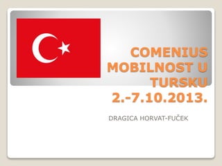 COMENIUS
MOBILNOST U
TURSKU
2.-7.10.2013.
DRAGICA HORVAT-FUČEK
 