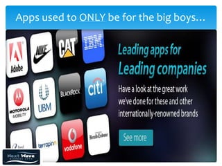Apps used to ONLY be for the big boys…
 