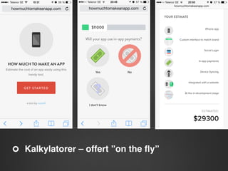 Kalkylatorer – offert ”on the ﬂy”"

 