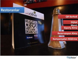 Restoranlar
Rezervasyon Alma
Sipariş Alma
Dijital
Menü
QR Barkod
Kampanyaları Bildirme
 