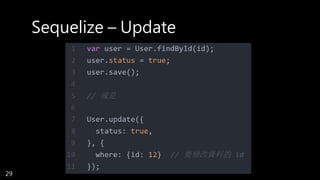 Sequelize – Update
29
 