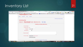 Inventory List   21
 