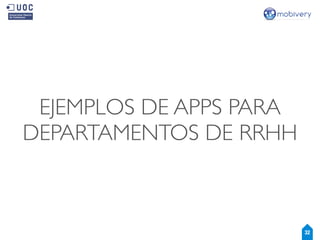 EJEMPLOS DE APPS PARA
DEPARTAMENTOS DE RRHH

32

 