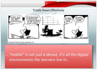 v Trickle Down Effectively …“ mobile” is not just a device, it’s all the digital environments the learners live in… 