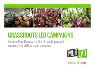 GRASSROOTS-LED CAMPAIGNS
Lessons from the new frontier of people-powered
campaigning platforms and programs

 