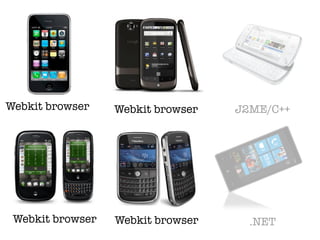 Webkit browser    Webkit browser   J2ME/C++




 Webkit browser   Webkit browser     .NET
 