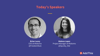 Today’s Speakers
Brian Lacey
CEO at Mobomo
@FreedomNutz
Malena Lopez
Project Manager at Mobomo
@Spunky_Mal
 