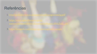 Referências
1. http://probablyfine.co.uk/papers/mob-programming.pdf
2. https://www.agilealliance.org/wp-
content/uploads/2015/12/ExperienceReport.2014.Zuill_.pdf
3. https://leanpub.com/mobprogramming/read_sample
 