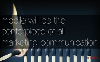conﬁdential
mobile apps for brands
mobile will be the
centerpiece of all
marketing communication
6
 