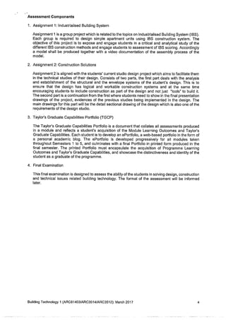 SEM 5 : BUILDING TECHNOLOGY 1 MODULE OUTLINE 