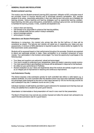 SEM 5 : BUILDING TECHNOLOGY 1 MODULE OUTLINE 