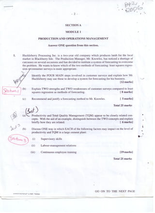 CAPE Management Of Business Unit 2 Paper 2 - 2006