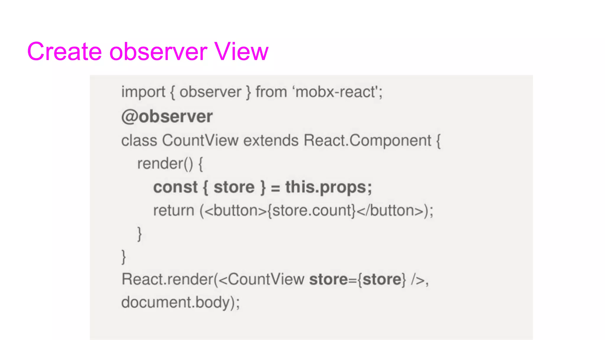 Create observer View
 
