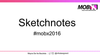 Sketchnotes
#mobx2016
@infodesignerdMayra De Ita Bautista
 