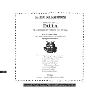 / 284 /
Portada de la “Creu del Matrimoni” Llibret de 1866 publicat per Blai Bellver
 