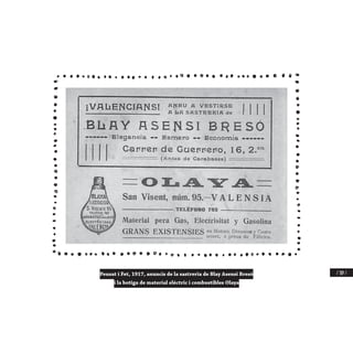 / 309 /Pensat i Fet, 1917, anuncis de la sastreria de Blay Asensi Bresó
i la botiga de material elèctric i combustibles Olaya
 