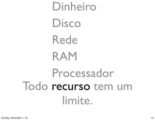 Todo recurso tem um
limite.
 