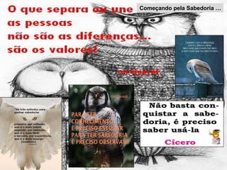 Começando pela Sabedoria … 
 