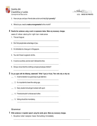 MOCK EXAM 2ND BACHILLERATO UNIT 2 | DOC