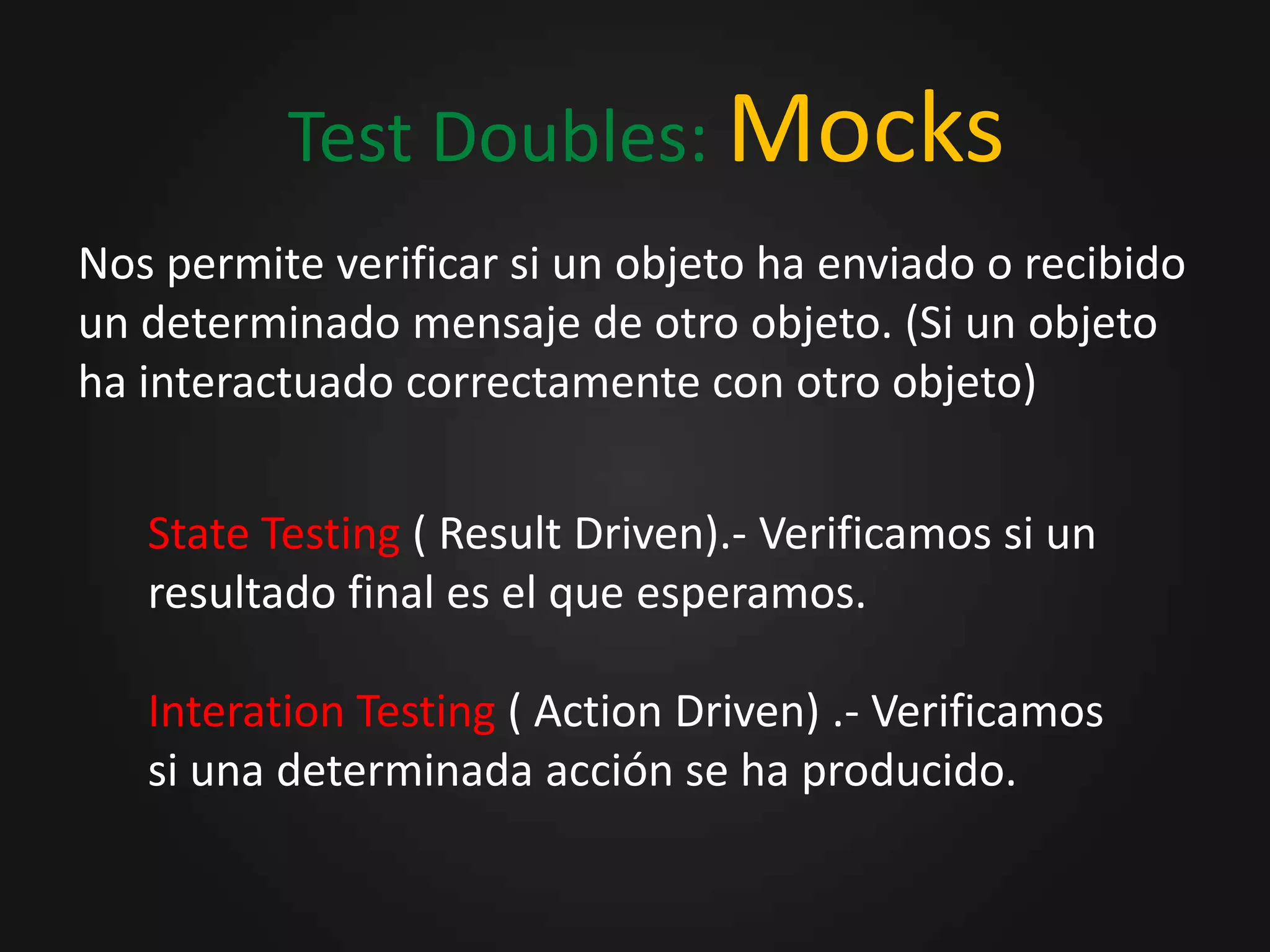 Tipos de Test DoublesStubsMocksDummiesFakes