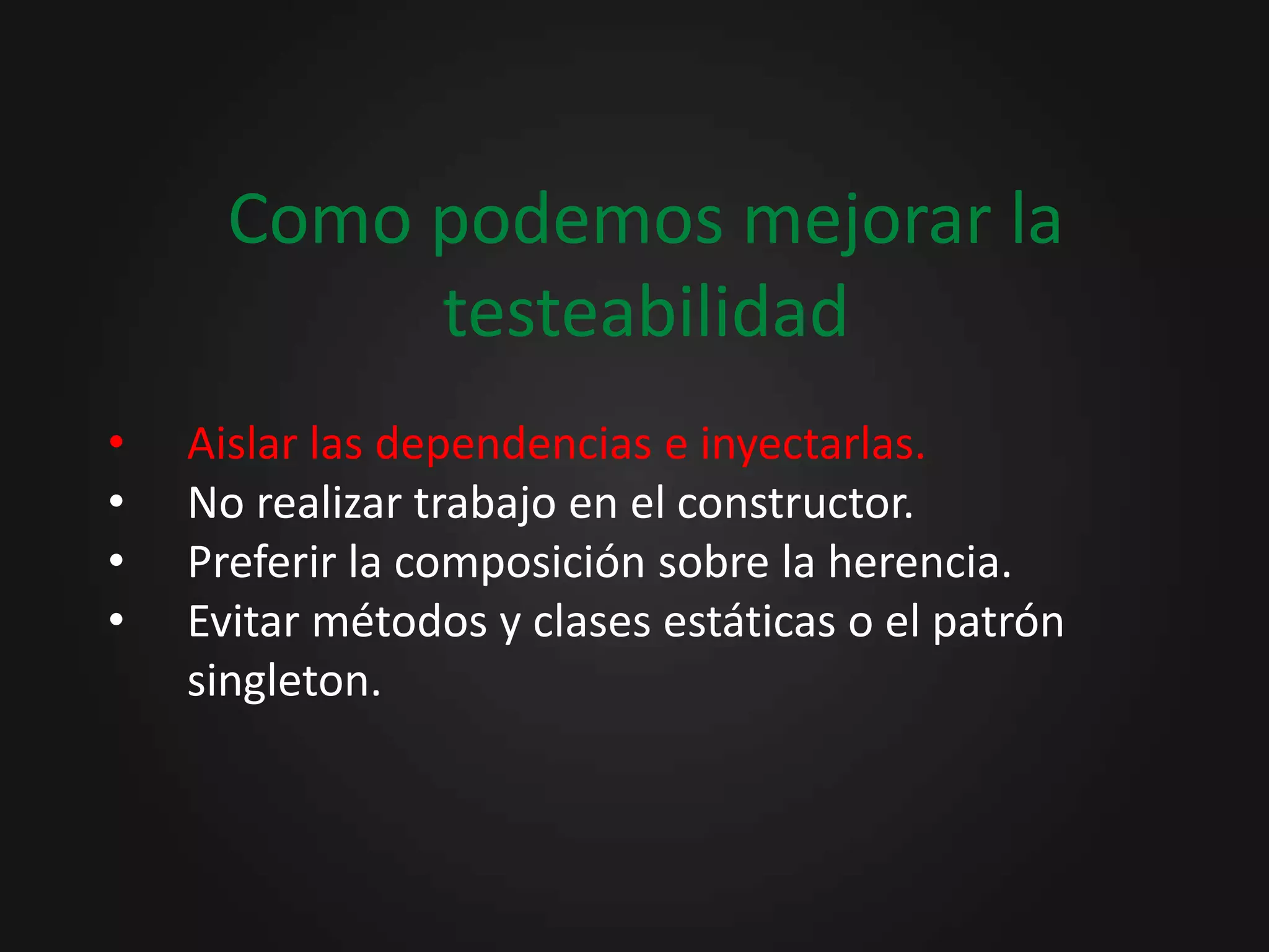 Todos los tipos de test son importantesUna buen conjunto de test unitarios es aún más efectivo si es acompañado de otros  tipos de test.