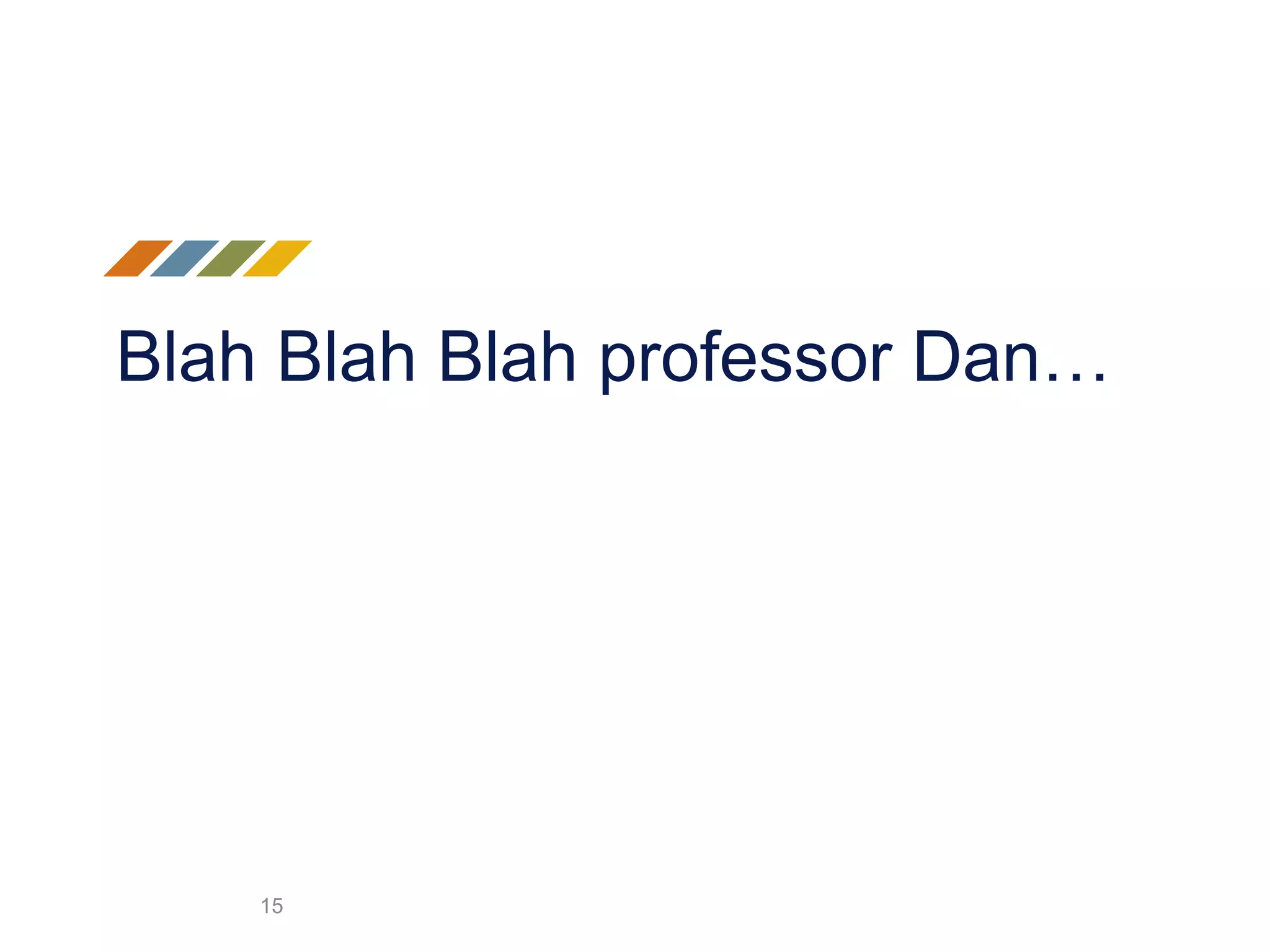 Blah Blah Blah professor Dan…
15
 