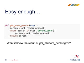 Easy enough…
30
What if knew the result of get_random_person()???
 