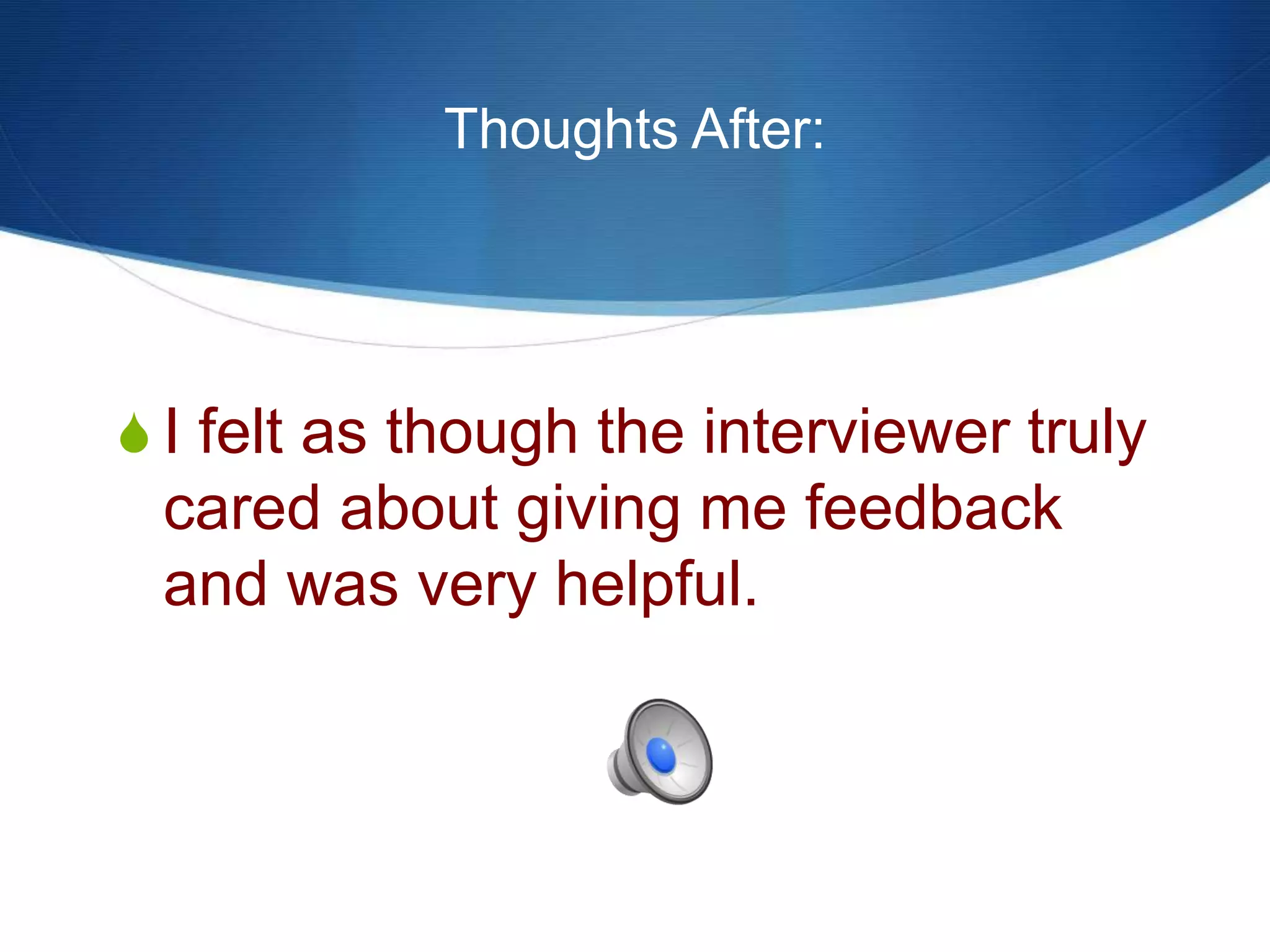 Mock interview reflection | PPTX