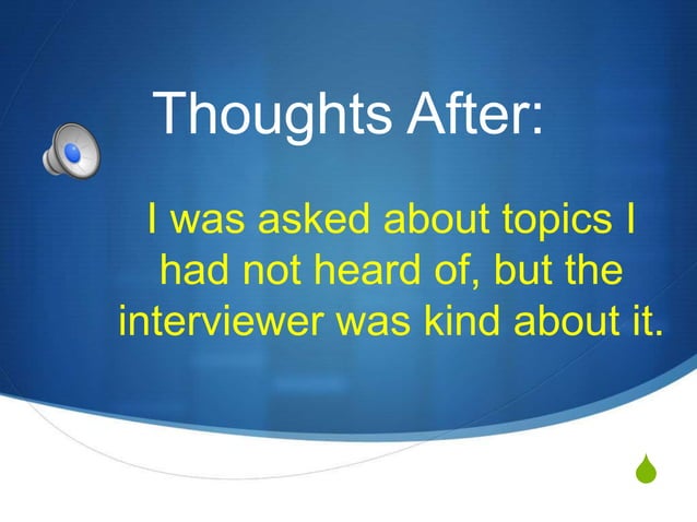 Mock interview reflection | PPTX