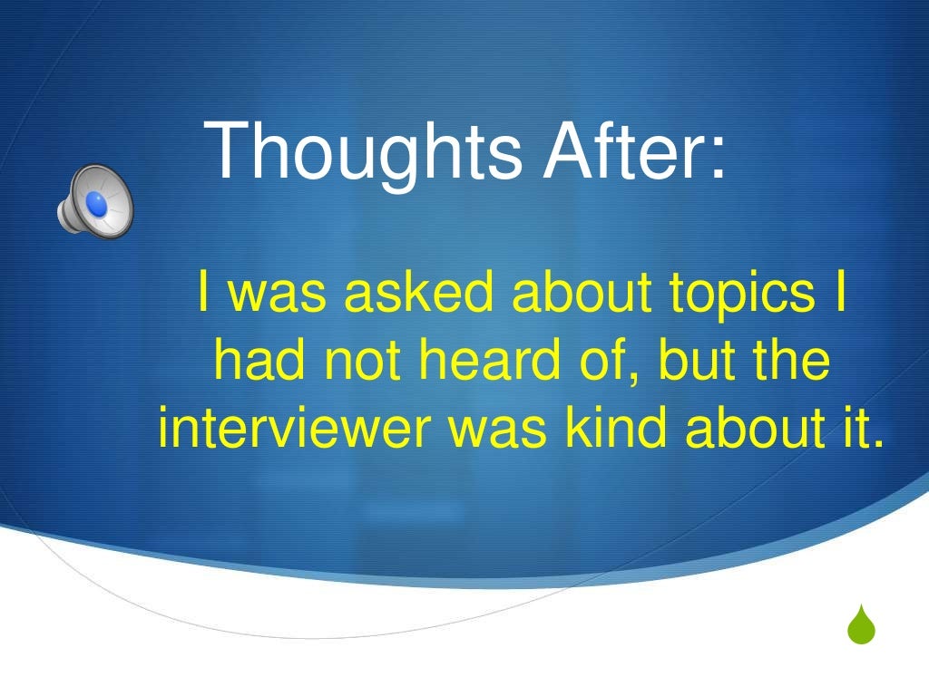 Mock interview reflection