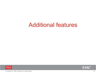 24© Copyright 2011 EMC Corporation. All rights reserved.
Additional features
 