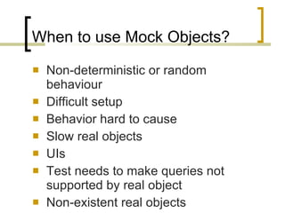 Mock Objects Presentation | PPT