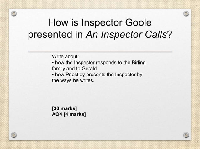 Mock revison year 10 An Inspector Calls | PPTX