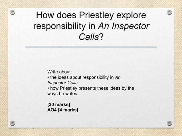 Mock revison year 10 An Inspector Calls | PPTX