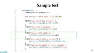 100
source file
Sample test
 