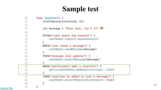 101
source file
Sample test
 