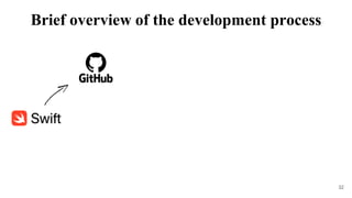 32
Brief overview of the development process
 