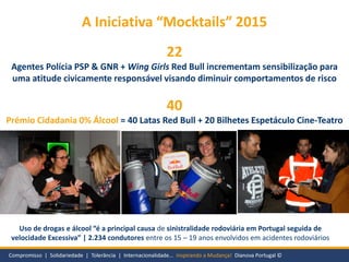 A Iniciativa “Mocktails” 2015
Uso de drogas e álcool “é a principal causa de sinistralidade rodoviária em Portugal seguida...