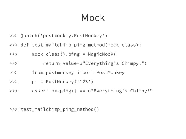 Mock testing mit Python | PPT