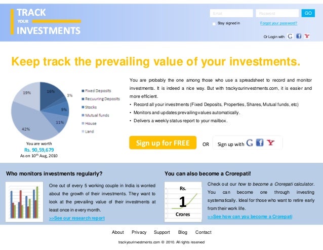 tracking investments a product concept